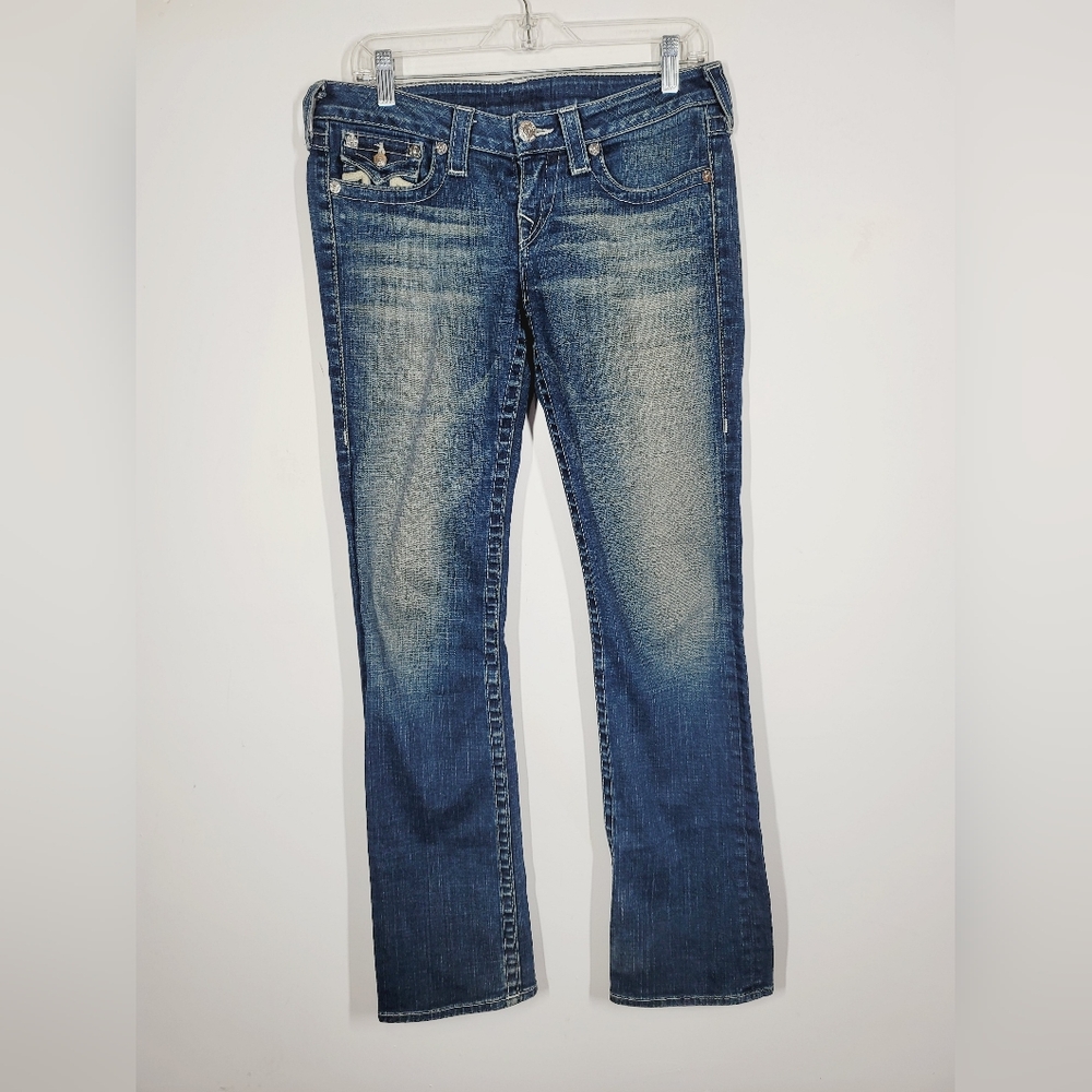 True Religion Women's Straight Leg Blue Jeans, Size 29